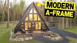 Brand New MODERN MINIMALIST LUXURY A-FRAME CABIN! (Full Airbnb Tour)