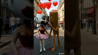 Tum tum sahur and Ballerina cappuccini meet. First kiss #tum tum sahur #popular #tred #cute #humor