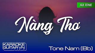 Nàng Thơ - (Hạ Tone) [B] - Karaoke Guitar (Sáng tác: Hoàng Dũng)