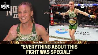 Valentina Shevchenko reacts to winning back her Flyweight title at #UFC306 