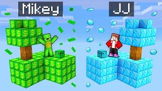 Mikey MONEY vs JJ DIAMOND Skyblock Survival Battle in Minecraft (Maizen)