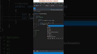 Programming Quiz Questions - Q010 - Dotnet Scholar #Shorts #CSharp #Dotnet #developer #programmer
