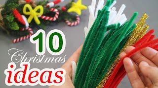 🟢10 IDEAS🟢 for CHRISTMAS made from pipe cleaner