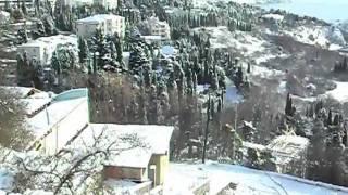 Вид на Заснеженный Гурзуф.
