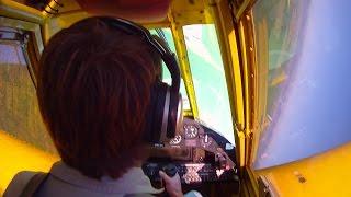 Air Tractor 401 crop duster cockpit view. Warning! Don't watch if you get motion sickness!