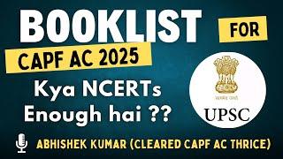 Complete Booklist for Capf AC 2025 | UPSC Capf AC 2025 Paper 1 Sources #capfac2025