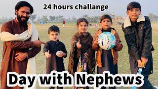 Day with Nephews | 24 hours Challenge |Games Challenge | Yasir Riaz Vlog