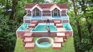 Building A Modern Mud Villa, Two Mini Fish Pond, Big Swimming Pool And Deep Pond
