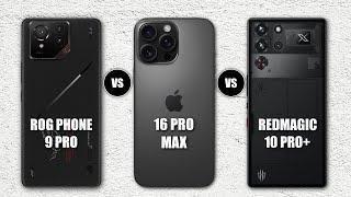 Asus Rog Phone 9 Pro Vs iPhone 16 Pro Max Vs Redmagic 10 Pro+