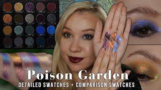 Bella Beaute Bar Poison Garden Palette & Single Eyeshadows | Detailed swatches, comparison swatches