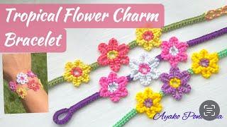 ! New! How to make Tropical Flower Charm Bracelet #howtomake #stepbystep #tutorial #originaldesign