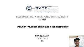 Pollution Prevention Techniques in Tanning Industry