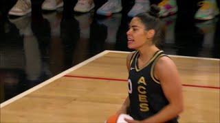  Kelsey Plum STARES DOWN Lexie Hull After Off-Hand Shove | Las Vegas Aces vs Indiana Fever