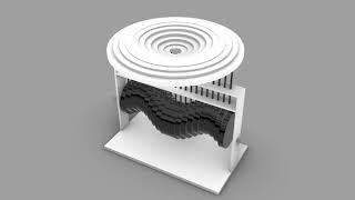 Kinetic Art Installation _ 003 _ Replicating _ The Sine Wave Simulation with Grasshopper _ 2024