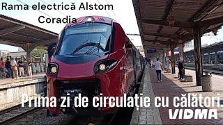 Prima zi de circulație. Rama Alstom Coradia Stream.