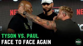 Mike Tyson vs. Jake Paul Face Off: Jake Paul Gets INTENSE