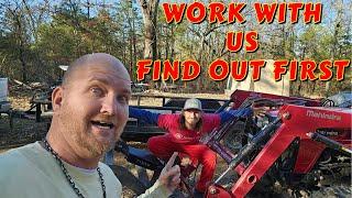 COME WORK WITH US |tiny house, homesteading, off-grid, cabin build, DIY HOW TO sawmill tractor tiny