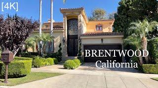 BRENTWOOD Los Angeles California - driving tour [4K]