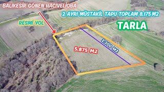  Gönen’e 5 KM! Hacıvelioba’da Suyu ve Yolu Olan 8.175 m² Tarla! Kaçırmayın! 