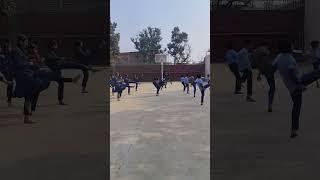 Kickboxing Basic Training at School Students