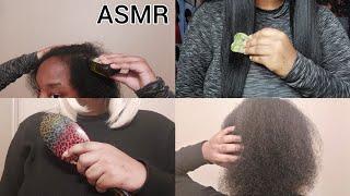 ASMR | Scalp Oiling, Scratching & Hair Brushing Compilation