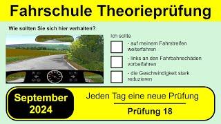  Führerschein Theorieprüfung Klasse B  September 2024 - Prüfung 18