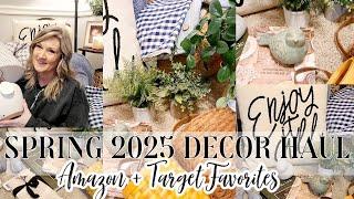 SPRING 2025 HOME DECOR HAUL || MY AMAZON + TARGET FAVORITES || SPRING DECOR STAPLES IN MY HOME