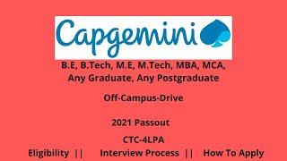 Capgemini Recruitment 2021 || Salary 4LPA ||  #offcampusjob #jobsandoffcampusdrive #studentscircles