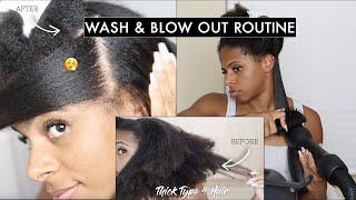 Best Wash & Blow Dry Routine for Dense Thick Natural Hair  ft. Revair | Stretching Type 4 Hair