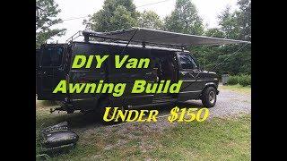 DIY Retractable Camper Van Awning Build for under $150