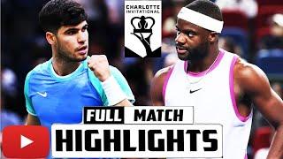 CARLOS ALCARAZ VS FRANCES TIAFOE EXHIBITION HIGHLIGHTS | CHARLOTTE INVITATIONAL 2024