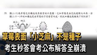 草莓表面「小芝麻」不是種子　考生秒答會考公布解答全崩潰－民視新聞