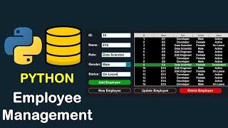 EMPLOYEE MANAGEMENT SYSTEM PYTHON CUSTOMTKINTER GUI PROJECT WITH SQLITE DATABASE