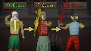 Killing every boss ONCE, using gear I get from bosses