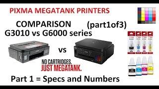 Canon inkjet CISS comparison PIXMA G6040 vs G3411 (1of3) - Specs and Numbers