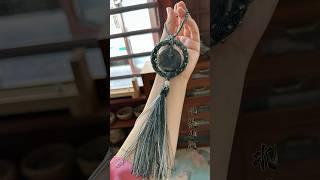 纯手工编绳，回纹手绳搭配乌鸡种翡翠平安扣 #diy #翡翠