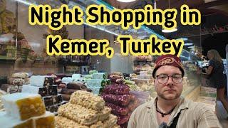 First Time Night Shopping in Kemer, Turkey 