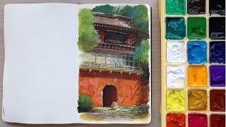 Spirited Away Painting Process Using Himi Jelly Gouache