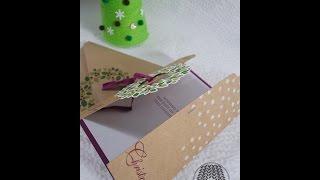 Stampin' Up!  Christmas Card 2015 _#02(Wondrous Wreath Stamp Set, Curvy Corner Trio Punch)