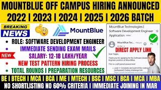 MountBlue Mass Hiring | Direct Test | SDE | Salary: 12-18 LPA | OFF Campus Drive For 2022-2026 Batch