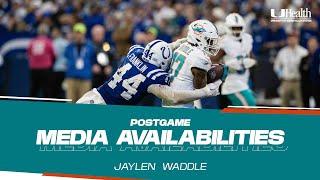 WR Jaylen Waddle meets with the media after #MIAvsIND | Miami Dolphins