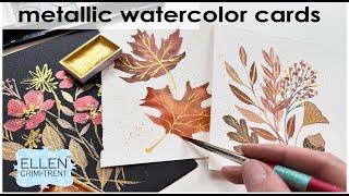 EASY Metallic Watercolor Greeting Cards for beginners