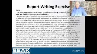 An Exercise for Physicians Writing Disability/File Reviews