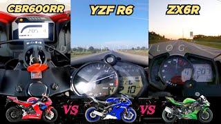 Honda CBR600RR ️ Yamaha YZF R6 ️ Kawasaki ZX6R | Top Speed Attempt #r6 #zx6r #cbr600rr