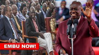 LIVE: FIREWORKS AS UHURU, RUTO, GACHAGUA AND KINDIKI MEET FACE TO FACE IN EMBU AFTER IMPEACHMENT!