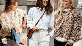 FASHIONABLE KNITTED SWEATER AUTUMN-WINTER 50+60+70+ | Top Fall Fashion Trends  2024| Natural Fashion