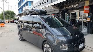 กล่องหลังคารถ YAKIMA RoofBox Easytrip 470 ใส่ Hyundai Staria ที่ใส่ของบนหลังคา กล่องสัมภาระมือสอง