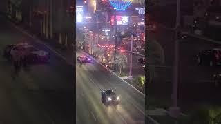Palm Tree on Fire on Las Vegas Strip After Explosion Reported
