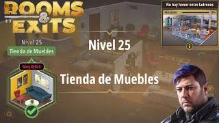 Rooms & Exits. Solución del nivel 25, Tienda de muebles, del capítulo 1, no hay honor entre ladrones