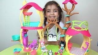 Enchantimals Panda'nın Oyun Dünyası Evi Pandanın Oyuncak Ağaç evi Azra ile Playhouse Panda Set DIY